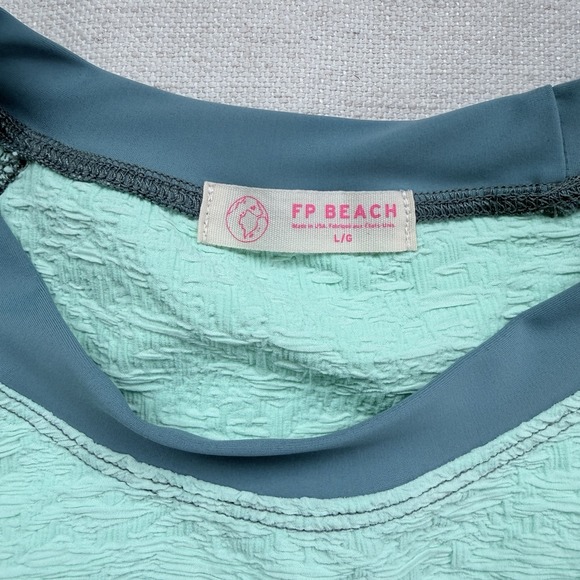 Free People Beach The Sonny Swim Tee Top Women's L Large Green Surfer - Picture 3 of 7